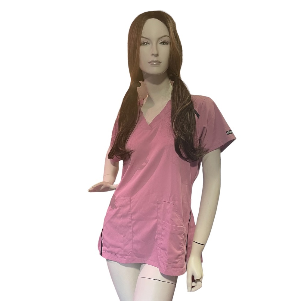 BARCO UNIFORMS GREY’S ANATOMY SIGNATURE NURSE’S SCRUB TOP PINK SIZE M